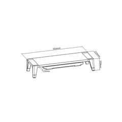 ProperAV Monitor Riser Stand with Height Adjustable with Drawer - Wood Effect