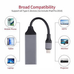 USB-C / Type-C 3.1 to HDMI 4Kx2K HDTV Cable, Cable Length: 20cm, PC1022H, PC1022
