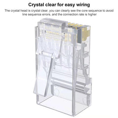 100pcs /Pack Cat6e Unshielded Pass Through RJ45 Connector Modular Plug, Cat6e UnShielded Pass Through