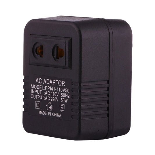 110V to 220V 50W AC Power Socket Adapter, EU/US Plug to US Plug, 110V to 220V 50W