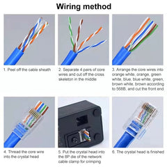 10pcs Cat6e Unshielded Pass Through RJ45 Connector Modular Plug, Cat6e Unshielded Pass