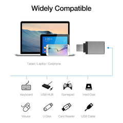 Aluminum Alloy USB-C / Type-C 3.1 Male to USB 3.0 Female Data / Charger Adapter