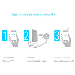 CHUNGHOP K-390EW WiFi Smart Universal Air Conditioner A/C Remote Control with Backlight & LED Light & Base, Support 2G / 3G / 4G / WiFi Network, EU Plug