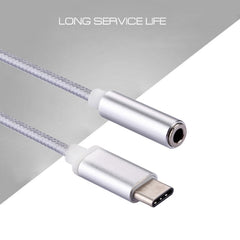 USB-C / Type-C Male to 3.5mm Female Weave Texture Audio Adapter, Length: about 10cm