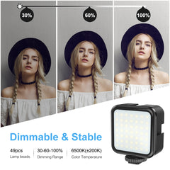 PULUZ U/C Shape Portable Handheld DV Bracket Stabilizer + LED Fill Light Kit with Cold Shoe Tripod Head for All SLR Cameras and Home DV Camera