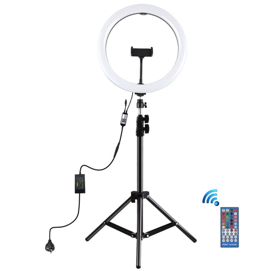 PULUZ 11.8 inch 30cm RGB Light 1.1m Tripod Mount Dimmable LED Ring Vlogging Selfie Photography Video Lights Live Broadcast Kits with Cold Shoe Tripod Ball Head & Phone Clamp