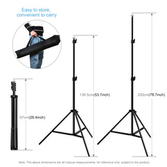 PULUZ 2x2m Photo Studio Background Support Stand Backdrop Crossbar Bracket Kit with Red / Blue / Green Backdrops