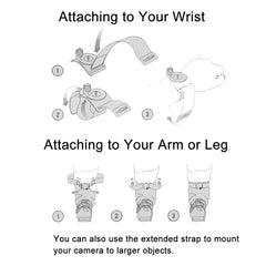 PULUZ 3 in 1 Hand Wrist Arm Leg Straps 360-degree Rotation Mount for GoPro, Insta360, DJI and Other Action Cameras