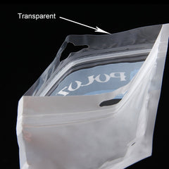 10 PCS PULUZ 25.8cm x 18cm Hang Hole Clear Front White Pearl Jewelry Zip Lock Packaging Bag (Size: L), Size: L