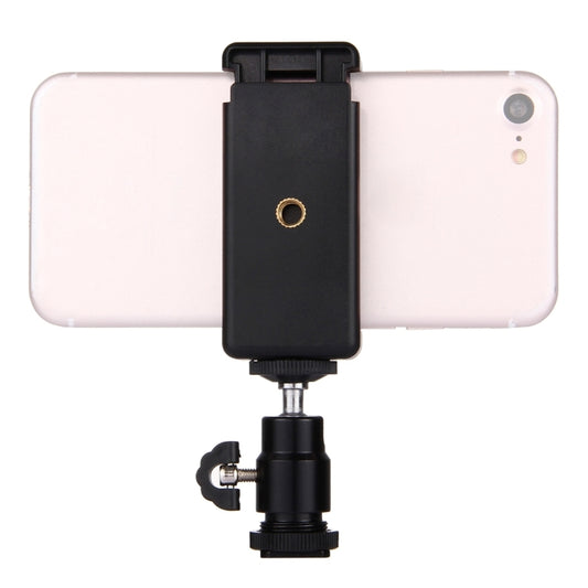 PULUZ 1/4 inch Hot Shoe Tripod Head + Tripod Stand Clamp for iPhone, Samsung, Huawei, HTC, 5.5cm - 8cm Width Smartphones