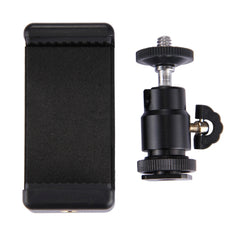 PULUZ 1/4 inch Hot Shoe Tripod Head + Tripod Stand Clamp for iPhone, Samsung, Huawei, HTC, 5.5cm - 8cm Width Smartphones