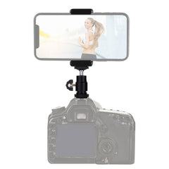 PULUZ 1/4 inch Hot Shoe Tripod Head + Tripod Stand Clamp for iPhone, Samsung, Huawei, HTC, 5.5cm - 8cm Width Smartphones