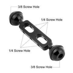 PULUZ 5.1 inch 13cm Aluminum Alloy Dual Balls Arm, Ball Diameter: 25mm