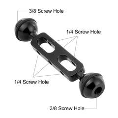 PULUZ 5.1 inch 13cm Aluminum Alloy Dual Balls Arm, Ball Diameter: 25mm