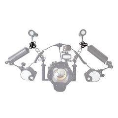 PULUZ Triple Ball Clamp Open Hole Diving Camera Bracket CNC Aluminum Spring Flashlight Clamp for Diving Underwater Photography System