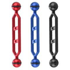 PULUZ 7.0 inch 17.7cm Aluminum Alloy Dual Balls Arm, Ball Diameter: 25mm, 7.0 inch (Blue), 7.0 inch (Red)