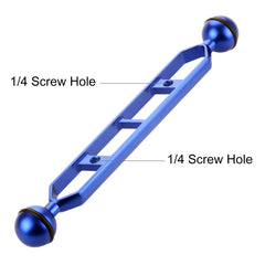 PULUZ 9.0 inch 22.8cm Aluminum Alloy Dual Balls Arm, Ball Diameter: 25mm, 9.0 inch (Blue)