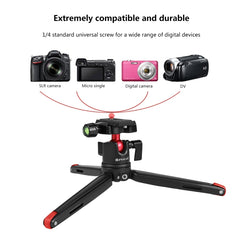 PULUZ Pocket Mini Metal Desktop Tripod Mount with 360 Degree Ball Head for DSLR & Digital Cameras, Adjustable Height: 11-21cm, Desktop Tripod with Head