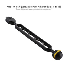 PULUZ 8 inch 20.3cm Aluminum Alloy Ball Arm for Underwater Torch / Video Light, Ball Diameter: 2.5cm, 8 inch Single Ball