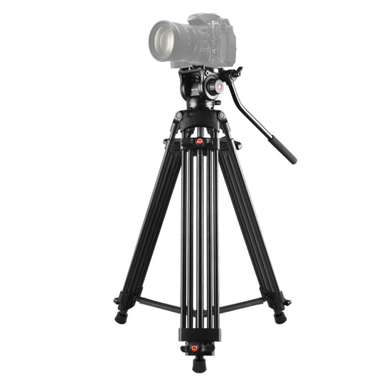 PULUZ Professional Heavy Duty Video Camcorder Aluminum Alloy Tripod with Fluid Drag Head for DSLR / SLR Camera, Adjustable Height: 80-160cm