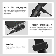 PULUZ Wireless Lavalier Noise Reduction Reverb Microphone for Type-C / USB-C Device, Support Phone Charging