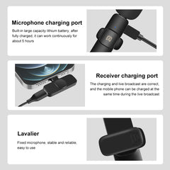 PULUZ Wireless Lavalier Noise Reduction Reverb Microphone for 8-Pin Device, Support Phone Charging