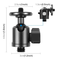 PULUZ 3/8 inch Outer Screw Metal Tripod Ball Head Adapter with Knob Lock
