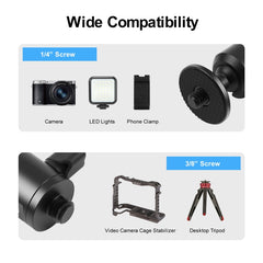 PULUZ 3/8 inch Outer Screw Metal Tripod Ball Head Adapter with Knob Lock