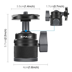 PULUZ 360 Panorama Aluminum Alloy Tripod Ball Head Adapter with Knob Lock