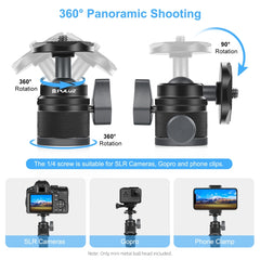 PULUZ 360 Panorama Aluminum Alloy Tripod Ball Head Adapter with Knob Lock