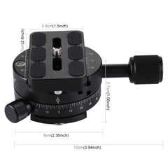 PULUZ Aluminum Alloy 360 Degree Rotation Panorama Ball Head with Quick Release Plate for Camera Tripod Head