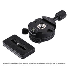 PULUZ Aluminum Alloy 360 Degree Rotation Panorama Ball Head with Quick Release Plate for Camera Tripod Head