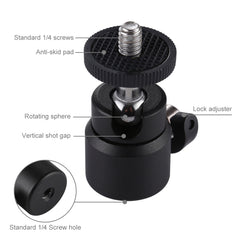 PULUZ 1/4 inch Screw Metal Tripod Ball Head Adapter with Lock