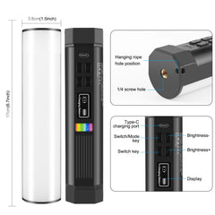 PULUZ 17cm Photo Handheld Full Color RGB Stick Light Magnetic LED Fill Light