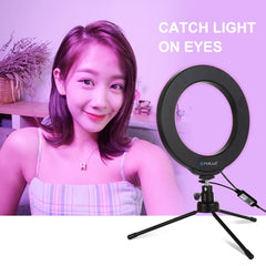 PULUZ 6.2 inch 16cm USB RGBW Dimmable LED Ring Vlogging Photography Video Lights  with Cold Shoe Tripod Ball Head & Remote Control