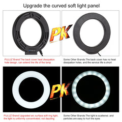 PULUZ 6.2 inch 16cm USB 10 Modes 8 Colors RGBW Dimmable LED Ring Vlogging Photography Video Lights with Tripod Ball Head