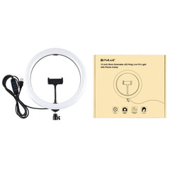 PULUZ 11.8 inch 30cm USB 3 Modes Dimmable Dual Color Temperature LED Curved Diffuse Light Ring Vlogging Selfie Photography Video Lights with Phone Clamp