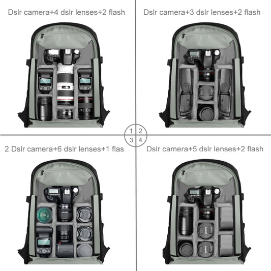PULUZ Outdoor Portable Waterproof Scratch-proof Dual Shoulders Backpack Handheld PTZ Stabilizer Camera Bag with Rain Cover for Digital Camera, DJI Ronin-SC / Ronin-S