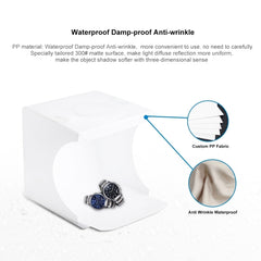 PULUZ 20cm Include 2 LED Panels Folding Portable 1100LM Light Photo Lighting Studio Shooting Tent Box Kit with 6 Colors Backdrops (Black, White, Yellow, Red, Green, Blue), Unfold Size: 24cm x 23cm x 23cm