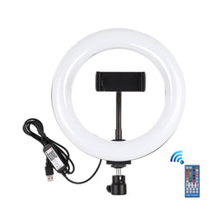 PULUZ 7.9 inch 20cm USB RGB Dimmable LED Dual Color Temperature LED Curved Light Ring Vlogging Selfie Photography Video Lights with Phone Clamp