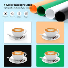 PULUZ 80cm Folding Portable 90W 14000LM High CRI White Light Photo Lighting Studio Shooting Tent Box Kit with 3 Colors Black, White, Orange Backdrops