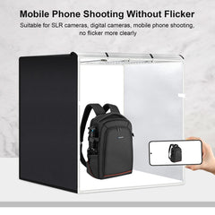 PULUZ 80cm Folding Portable 90W 14000LM High CRI White Light Photo Lighting Studio Shooting Tent Box Kit with 3 Colors Black, White, Orange Backdrops