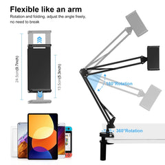 PULUZ Live Broadcast Desktop Arm Stand Suspension Clamp Holder with Tablet PC Clamp