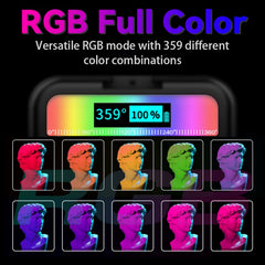 PULUZ Pocket 2500-9000K+RGB Full Color Beauty Fill Light Handheld Camera Photography LED Light
