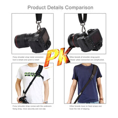 PULUZ Quick Release Anti-Slip Soft Pad Nylon Breathable Curved Camera Strap with Metal Hook for SLR / DSLR Cameras