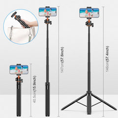 PULUZ 1.3m Phone Selfie Stick Tripod Vlog Live Streaming Holder with Phone Clip