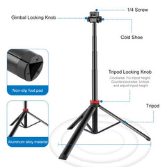 PULUZ 2m 8-section Aluminum Alloy Broadcast Fill Light Bracket Telescopic Tripod
