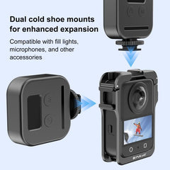 For DJI Osmo 360 PULUZ Aluminum Alloy Protective Cage Expansion Frame with Lens Cover