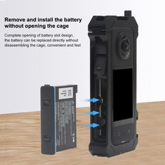 For Insta360 X3 PULUZ Metal Protective Cage Rig Housing Frame with Expand Cold Shoe Base & Tripod Adapter