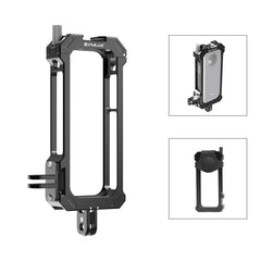For Insta360 X3 PULUZ Metal Protective Cage Rig Housing Frame with Expand Cold Shoe Base & Tripod Adapter